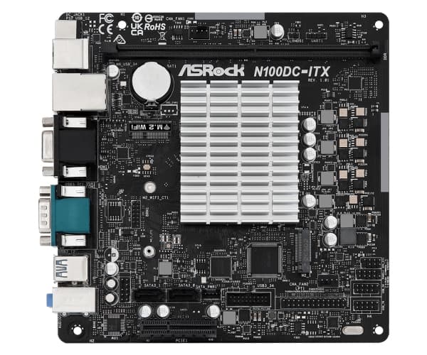 ASRock N100DC-ITX - Hovedkort - mini-ITX - Intel N-series N100 - Gigabit LAN - innbygd grafikk - HD-lyd (8-kanalers)