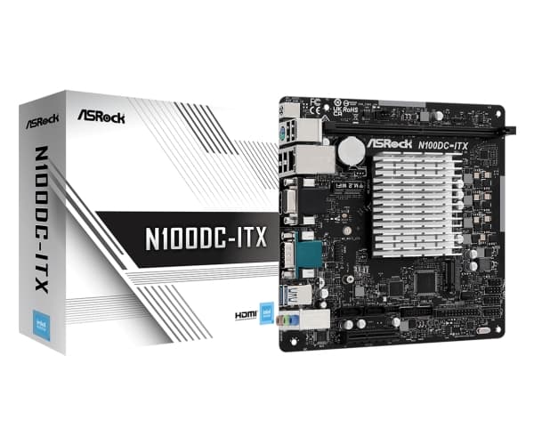 ASRock N100DC-ITX - Hovedkort - mini-ITX - Intel N-series N100 - Gigabit LAN - innbygd grafikk - HD-lyd (8-kanalers)