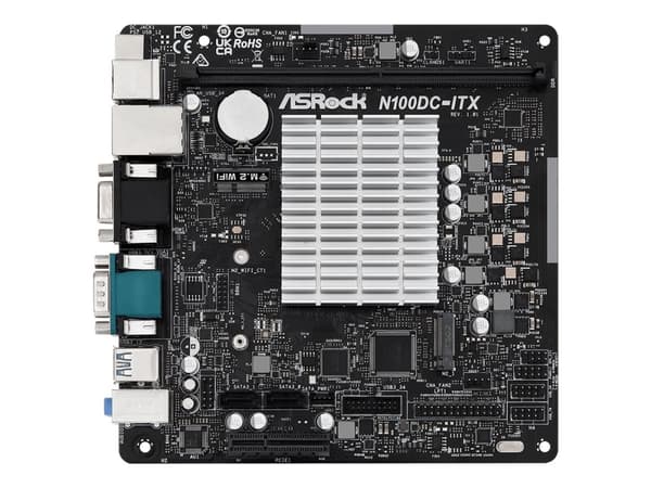 ASRock N100DC-ITX - Moderkort - mini ITX - Intel N-series N100 - Gigabit LAN - inbyggda grafiken - HD-ljud (8 kanaler)