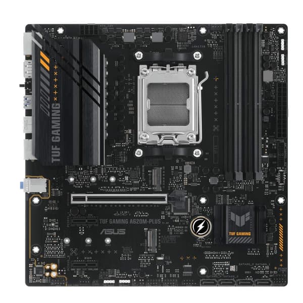 ASUS TUF GAMING A620M-PLUS - Moderkort - Micro ATX - Sockel AM5 - AMD A620-chipset - USB 3.1 Gen 1, USB-C 3.2 Gen 1 - 2.5 Gigabit LAN - Inbyggd grafik