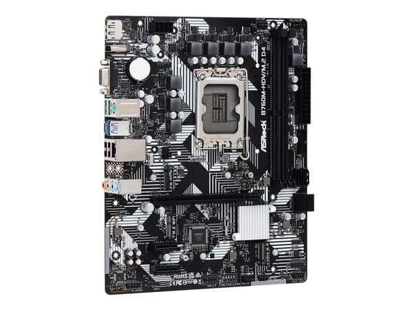 ASRock B760M-HDV/M.2 D4 - Hovedkort - micro ATX - LGA1700-sokkel - B760 Chipset - USB-C 3.2 Gen 1, USB 3.2 Gen 1 - Gigabit LAN - innbygd grafikk (CPU