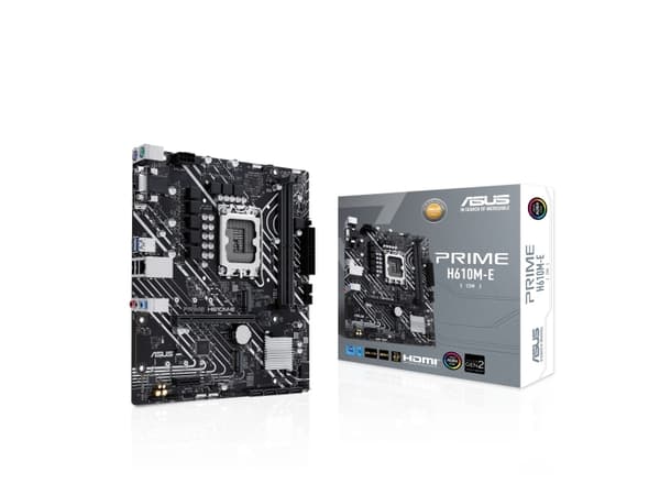 ASUS PRIME H610M-E-CSM - Hovedkort - micro ATX - LGA1700-sokkel - H610 Chipset - USB 3.2 Gen 1 - Gigabit LAN - innbygd grafikk (CPU kreves) - HD-lyd