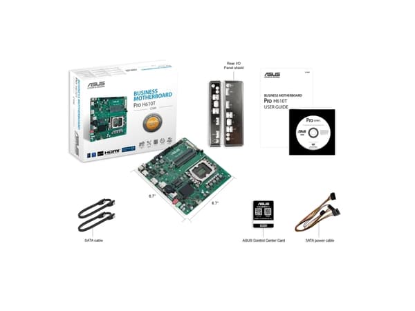 ASUS Pro H610T-CSM - Hovedkort - mini-ITX - LGA1700-sokkel - H610 Chipset - USB 3.2 Gen 1, USB 3.2 Gen 2 - Gigabit LAN - innbygd grafikk (CPU kreves)