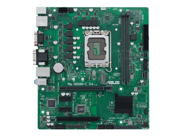 ASUS PRO H610M-C D4-CSM - Hovedkort - micro ATX - LGA1700-sokkel - H610 Chipset - USB 3.2 Gen 1 - Gigabit LAN - innbygd grafikk (CPU kreves) - HD-lyd