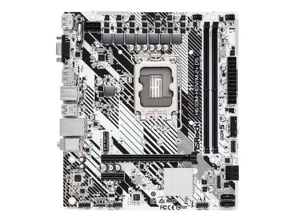 ASRock H610M-HDV/M.2+ D5 - Hovedkort - micro ATX - LGA1700-sokkel - H610 Chipset - USB-C 3.2 Gen 1, USB 3.2 Gen 1 - Gigabit LAN - innbygd grafikk (CP