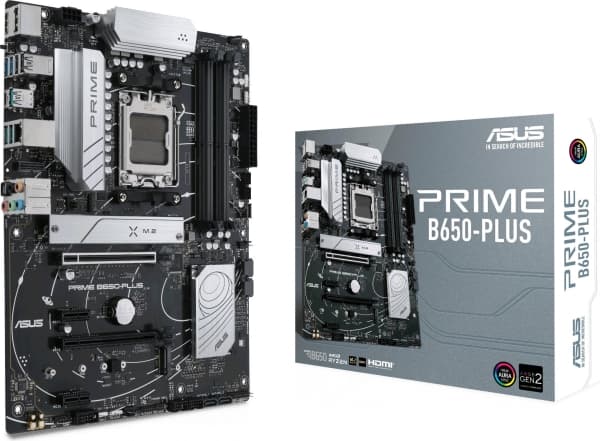 ASUS PRIME B650-PLUS, AMD, Sokkel AM5, AMD Ryzen™ 3, AMD Ryzen™ 7, AMD Ryzen 9 7th Gen, Sokkel AM5, DDR5-SDRAM, 128 GB
