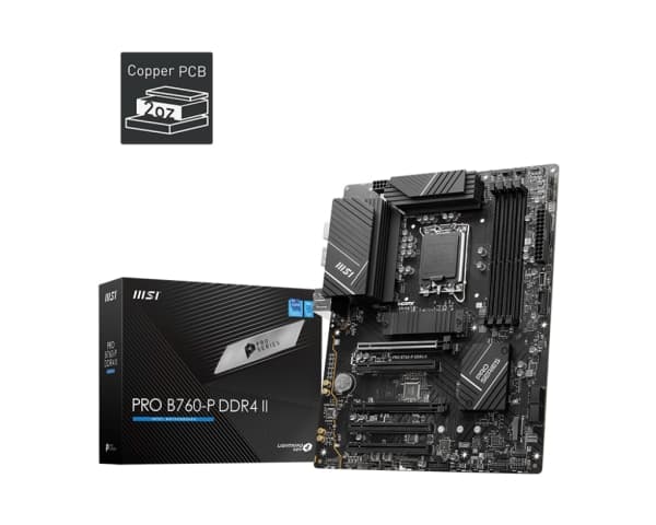 MSI PRO B760-P DDR4 II - Emolevy - LGA1700-asennuspaikka - USB 3.2 Gen 1 - sisäinen grafiikka (CPU tarvitaan)