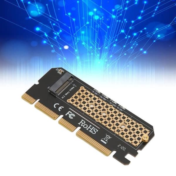 HURRISE PCIE M.2 NVMe Adapter Card Stabil NVME Adapter M.2 NVME Key M SSD till PCIe X16 Plug and Play PCIE NVME Adapter