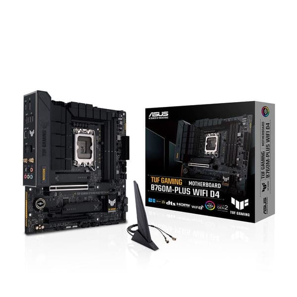 Moderkort - ASUS - Tuf Gaming B760M-plus Wifi D4 - Micro ATX - Sockel LGA1700 - DDR4 upp till 5333 MHz
