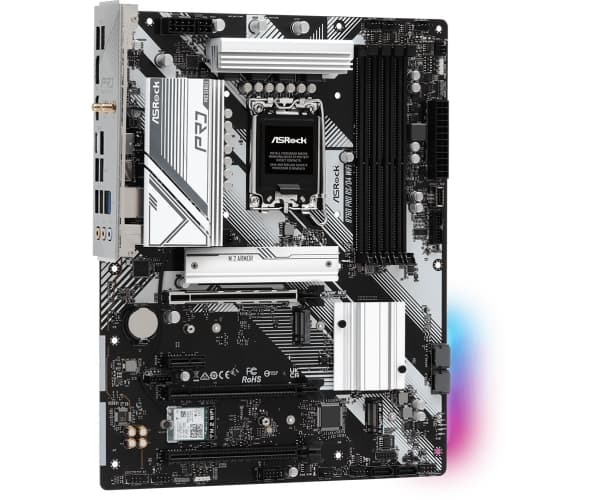 ASRock B760 PRO RS/D4 WIFI - Hovedkort - ATX - LGA1700-sokkel - B760 Chipset - USB-C 3.2 Gen2, USB-C 3.2 Gen 1, USB 3.2 Gen 1 - Wi-Fi, 2.5 Gigabit LA