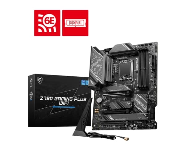 MSI Z790 Gaming Plus Wifi - Moderkort - ATX - LGA1700-uttag - Z790 Chipuppsättning - USB-C 3.2 Gen 2x2, USB 3.2 Gen 2, USB 3.2 Gen 1, USB-C 3.2 Gen2