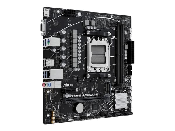 ASUS PRIME A620M-K - Hovedkort - micro ATX - Socket AM5 - AMD A620 Chipset - USB 3.2 Gen 1 - Gigabit LAN - innbygd grafikk (CPU kreves) - HD-lyd (8-k
