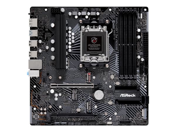 ASRock B650M PG Lightning - Hovedkort - micro ATX - Socket AM5 - AMD B650 Chipset - USB-C 3.2 Gen2, USB 3.2 Gen 2, USB 3.2 Gen 1, USB-C 3.2 Gen 1 - 2