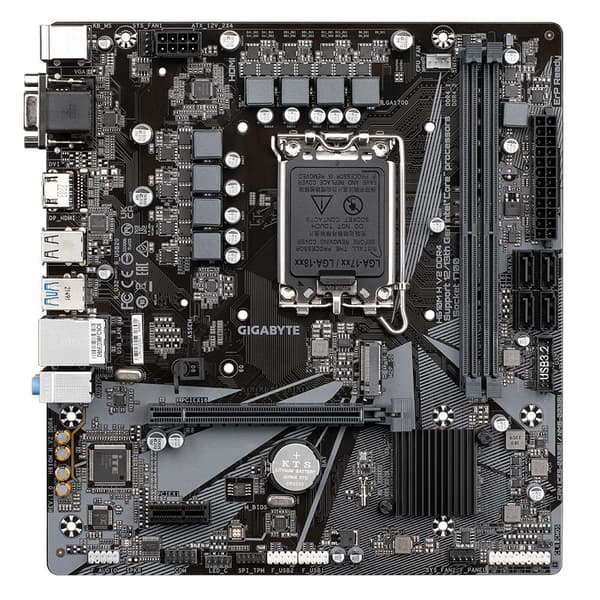 Gigabyte H610M H V2 DDR4 - 1.0 - Moderkort - micro ATX - LGA1700-uttag - H610-chipset - USB 3.2 Gen 1 - Gigabit LAN - Inbyggd grafik (CPU krävs) - HD