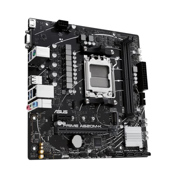 ASUS PRIME A620M-K - AMD - Socket AM5 - AMD Ryzen 5 7. generation - AMD Ryzen 7 7. generation - AMD Ryzen 9 7. generation - DDR5-SDRAM - 96 GB - Dual-
