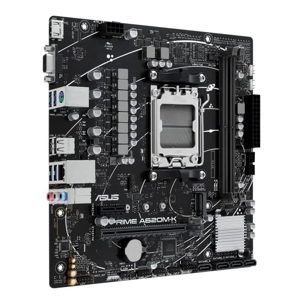 ASUS PRIME A620M-K - AMD - Socket AM5 - AMD Ryzen 5 7. generation - AMD Ryzen 7 7. generation - AMD Ryzen 9 7. generation - DDR5-SDRAM - 96 GB - Dual-