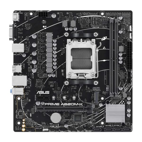 ASUS PRIME A620M-K - AMD - Socket AM5 - AMD Ryzen 5 7:e generationen - AMD Ryzen 7 7:e generationen - AMD Ryzen 9 7:e generationen - DDR5-SDRAM - 96 G