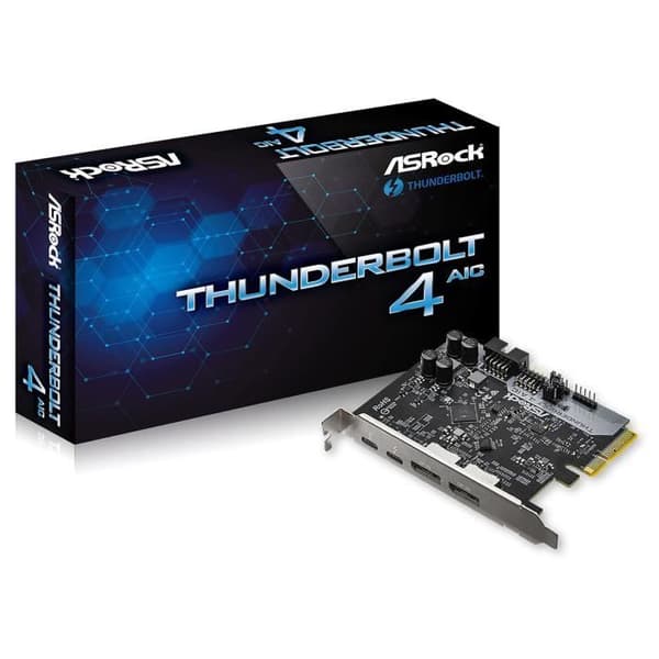 ASRock Thunderbolt 4 AIC - Thunderbolt 4 40 Gb/s Controller Card DisplayPort-kompatibelt, 4K/5K och strömförsörjning 27W 9V-3A - PC-buss