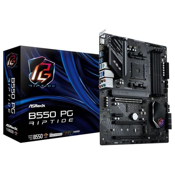 Moderkort - ASROCK - B550 PG Riptide - DDR4 SDRAM - Sockel AM4 - AMD Ryzen 3000/4000/5000 - PCIe 4.0