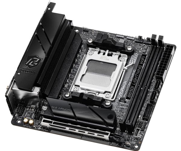 ASRock Phantom Gaming B650I Lightning WiFi - Hovedkort - mini-ITX - Socket AM5 - AMD B650 Chipset - 2.5 Gigabit LAN, Wi-Fi 6E, Bluetooth - innbygd gr