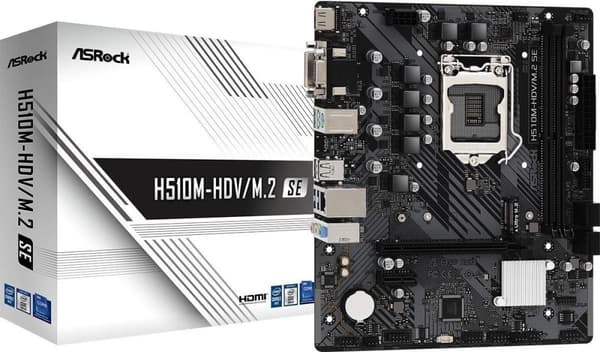 ASRock H510M-HDV/M.2 SE 1200 mATX HDMI/DVI/VGA DDR4 detail (90-MXBM00-A0UAYZ)