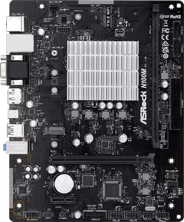 Asrock N100M - Intel - NA (integreret CPU) - Intel Processor N - N100 - DDR4-SDRAM - 32 GB (90-MXBK80-A0UAYZ)