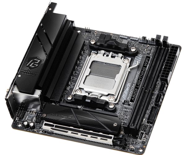 ASRock A620I LIGHTNING WIFI - Hovedkort - mini-ITX - Socket AM5 - AMD A620 Chipset - USB-C 3.2 Gen2, USB-C 3.2 Gen 1, USB 3.2 Gen 1, USB 3.2 Gen 2 -