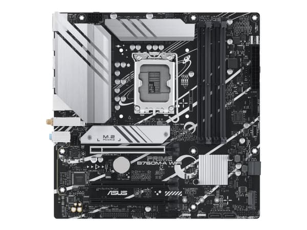 ASUS PRIME B760M-A WIFI - Hovedkort - micro ATX - LGA1700-sokkel - B760 Chipset - USB 3.2 Gen 1, USB 3.2 Gen 2, USB-C 3.2 Gen 1 - 2.5 Gigabit LAN, Wi