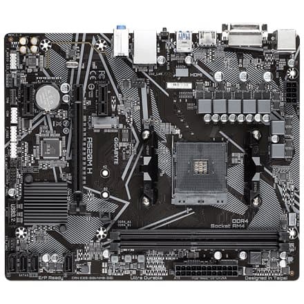 GIGABYTE A520M H Motherboard - Supports AMD Ryzen 5000 Series AM4 CPUs, 4+3 Phases Pure Digital VRM, up to 5100MHz DDR4 (OC), PCIe 3.0 x4 M.2, GbE LAN