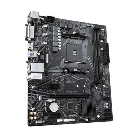 GIGABYTE A520M H Motherboard - Supports AMD Ryzen 5000 Series AM4 CPUs, 4+3 Phases Pure Digital VRM, up to 5100MHz DDR4 (OC), PCIe 3.0 x4 M.2, GbE LAN