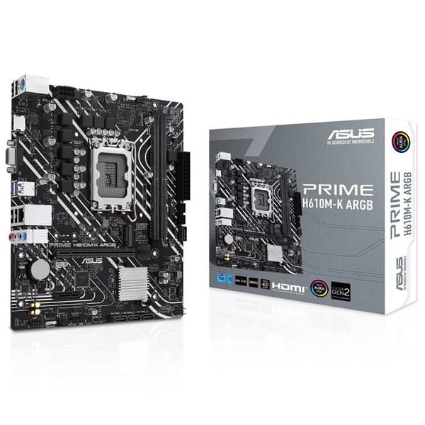Moderkort - ASUS - PRIME H610M-K ARGB - Sockel LGA1200 - Micro ATX - DDR4 SDRAM