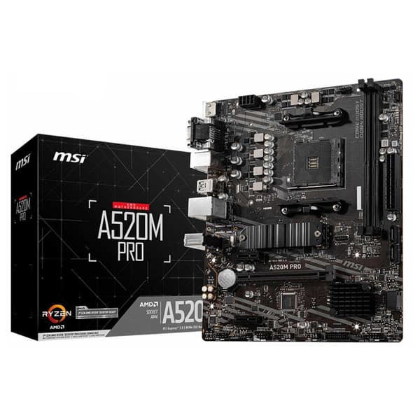 Msi Bundkort Am4 A520m Pro Sort