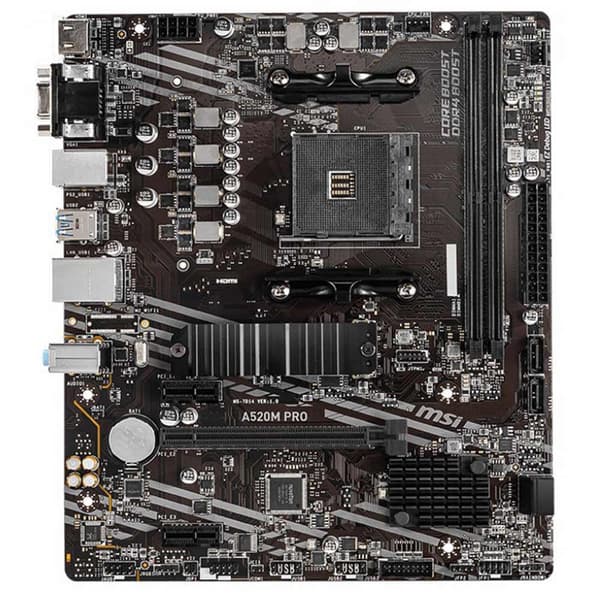 Msi Bundkort Am4 A520m Pro Sort