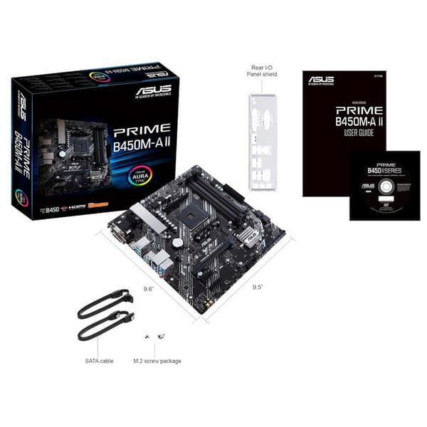 Asus Emolevy Am4 Prime B450m-a Ii Musta,Harmaa