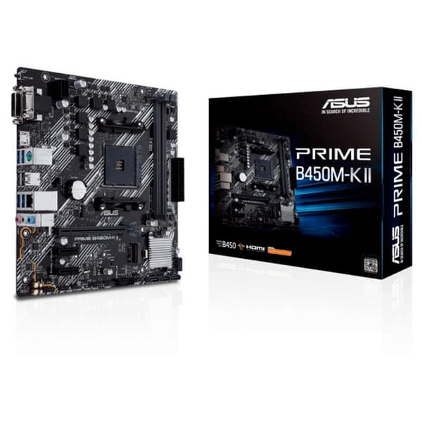 Asus Moderkort Am4 Prime B450m-k Ii Svart,Grå