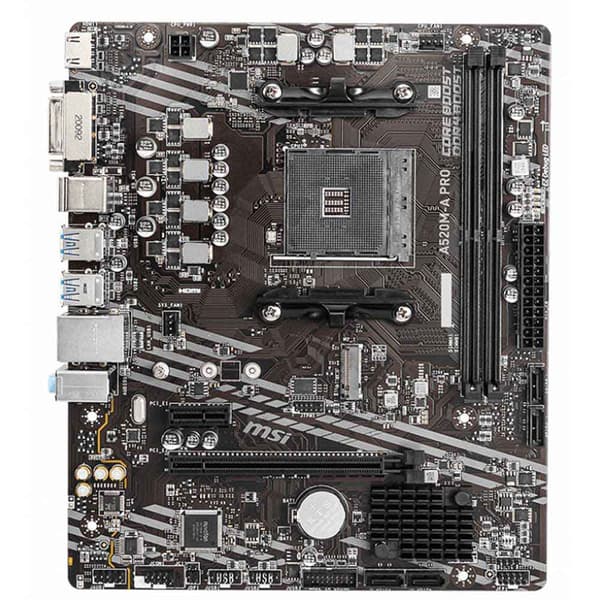 Msi Emolevy A520m-a Pro M-atx/2xddr4/4xsata6/1xusb 3.2/2xusb Musta