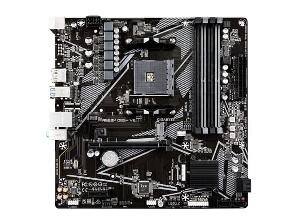 Gigabyte A520M DS3H V2, AMD, Stik AM4, 3. generasjon AMD Ryzen™ 3, 3. generasjon AMD Ryzen 5, 3. generasjon AMD Ryzen™ 7, 3...., Stik AM4, 128 GB, DD