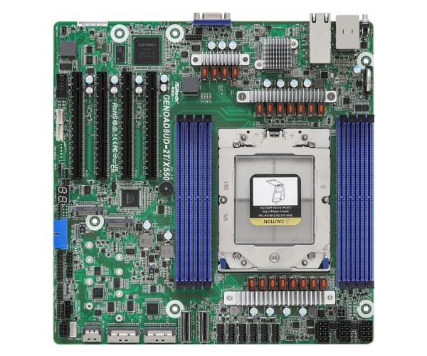 ASRock Rack GENOAD8UD-2T/X550 - Hovedkort - deep micro atx - LGA6096 Socket - USB 3.2 Gen 1 - 2 x 10 Gigabit LAN - innbygd grafikk
