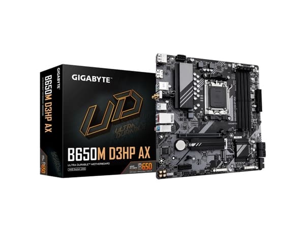 Gigabyte B650M D3HP AX - 1.0 - hovedkort - micro ATX - Socket AM5 - AMD B650 Chipset - USB 3.2 Gen 1, USB-C 3.2 Gen 1 - 2.5 Gigabit LAN, Wi-Fi 6E, Bl
