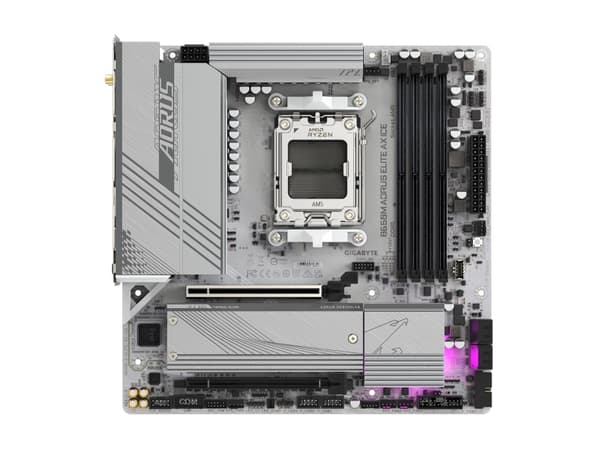 Gigabyte B650M AORUS ELITE AX ICE bundkort AMD B650 Sokkel AM5 micro ATX Gigabyte B650M AORUS ELITE AX ICE bundkort AMD B650 Sokkel AM5 micro ATX
