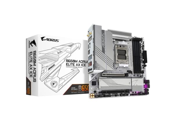 Gigabyte B650M AORUS ELITE AX ICE bundkort AMD B650 Sokkel AM5 micro ATX Gigabyte B650M AORUS ELITE AX ICE bundkort AMD B650 Sokkel AM5 micro ATX