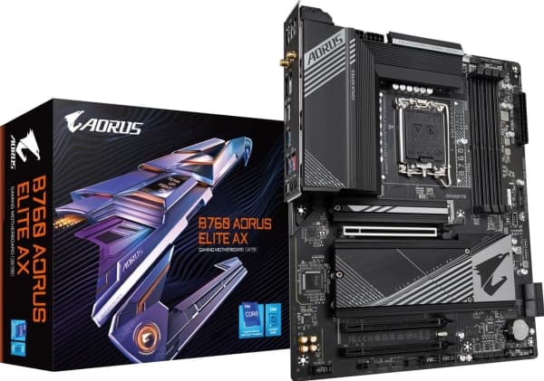 AORUS B760 ELITE AX - 1.X - hovedkort - ATX - LGA1700-sokkel - B760 Chipset - USB-C 3.2 Gen2, USB 3.2 Gen 1, USB 3.2 Gen 2 - 2.5 Gigabit LAN, Wi-Fi 6