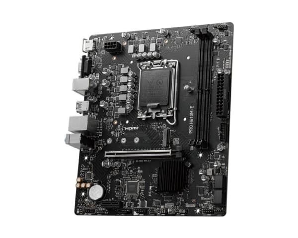 MSI - Emolevy - micro-ATX - LGA1700-asennuspaikka - H610-piirisarja - USB 3.2 Gen 1 - Gigabit LAN - sisäinen grafiikka (CPU tarvitaan) - HD Audio (8-