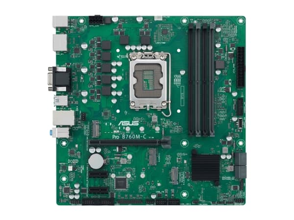 ASUS Pro B760M-C-CSM - Hovedkort - micro ATX - LGA1700-sokkel - B760 Chipset - USB 3.2 Gen 1, USB-C 3.2 Gen 1 - Gigabit LAN - innbygd grafikk (CPU kr
