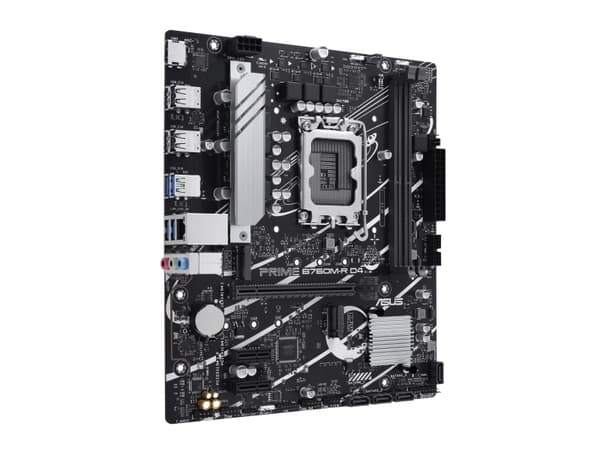 ASUS PRO B760M-R D4 - Hovedkort - micro ATX - LGA1700-sokkel - B760 Chipset - USB 3.2 Gen 1 - 2.5 Gigabit LAN - innbygd grafikk (CPU kreves) - HD-lyd