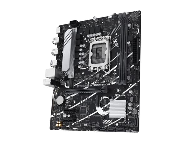 ASUS PRO B760M-R D4 - Hovedkort - micro ATX - LGA1700-sokkel - B760 Chipset - USB 3.2 Gen 1 - 2.5 Gigabit LAN - innbygd grafikk (CPU kreves) - HD-lyd