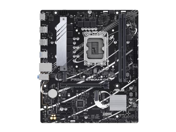 ASUS PRO B760M-R D4 - Hovedkort - micro ATX - LGA1700-sokkel - B760 Chipset - USB 3.2 Gen 1 - 2.5 Gigabit LAN - innbygd grafikk (CPU kreves) - HD-lyd
