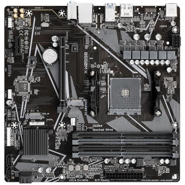 Moderkort - Gigabyte - B550M K - Ultra Durable - PCIe 4.0 - Sockel AM4 - Micro ATX