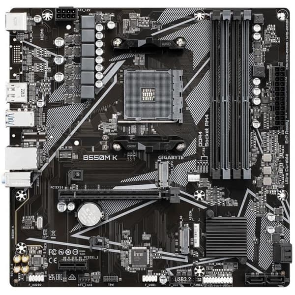 Moderkort - Gigabyte - B550M K - Ultra Durable - PCIe 4.0 - Sockel AM4 - Micro ATX