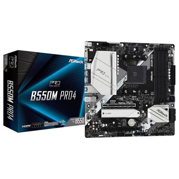 Moderkort - ASROCK - B550M Pro4 - Micro ATX - Socket AM4 - 4x DDR4